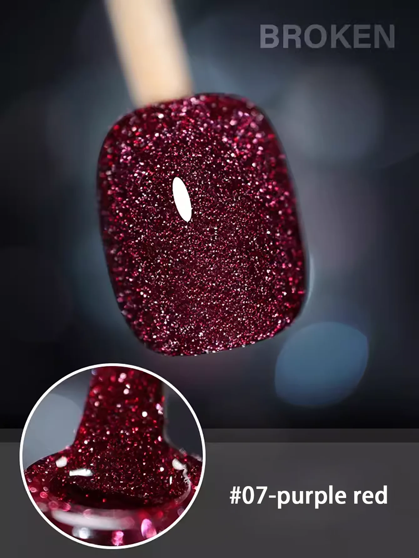 10ML 1-12 Stück Roter Nagellack mit Zerkleinerten Diamanten, Weißer Glitzer-Nagellack mit Hoher Dichte – Detail 31