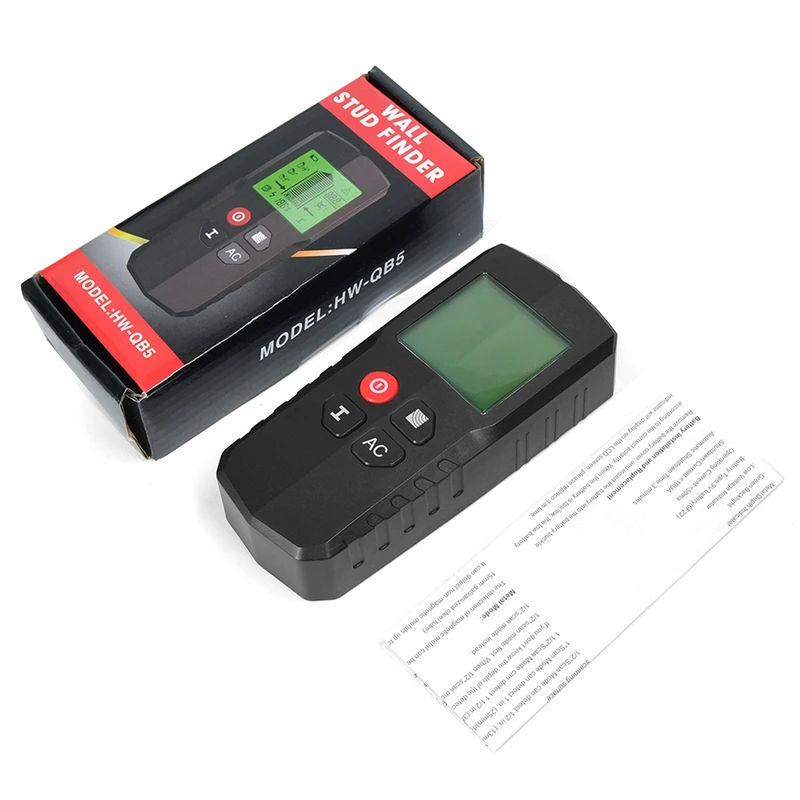 Stud Finder Wall Scanner Detector 5 In 1 Electronic Wall Wood Metal Stud Finders Sensor With LCD Display Black Durable