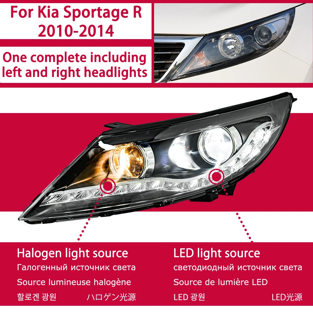 Phares De Voiture Pour Kia Sportage Phare LED 2011 2014 Lampe