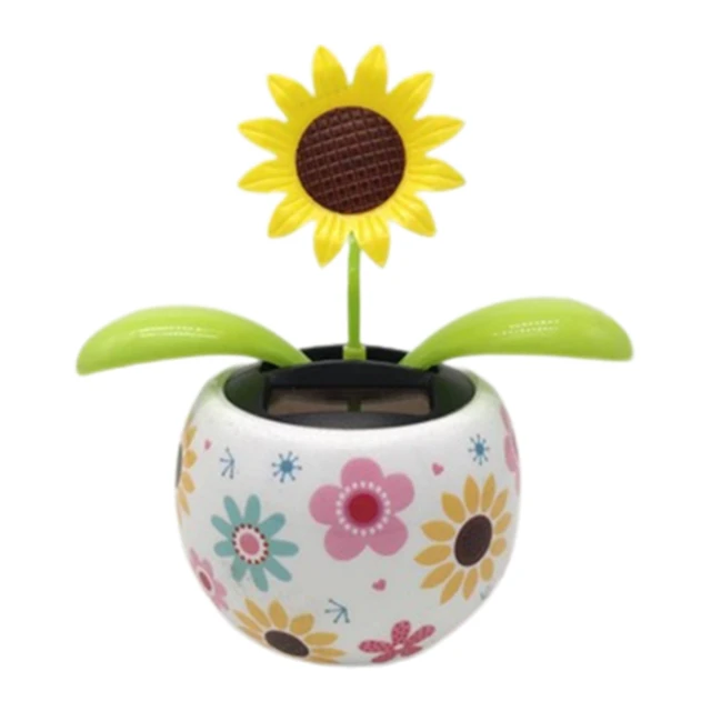 Sunflower Solar Dancer Figure, Solar-Powered Dancing Office Desk Decor, Windowsill or Car Dashboard Decoration WXTD 4