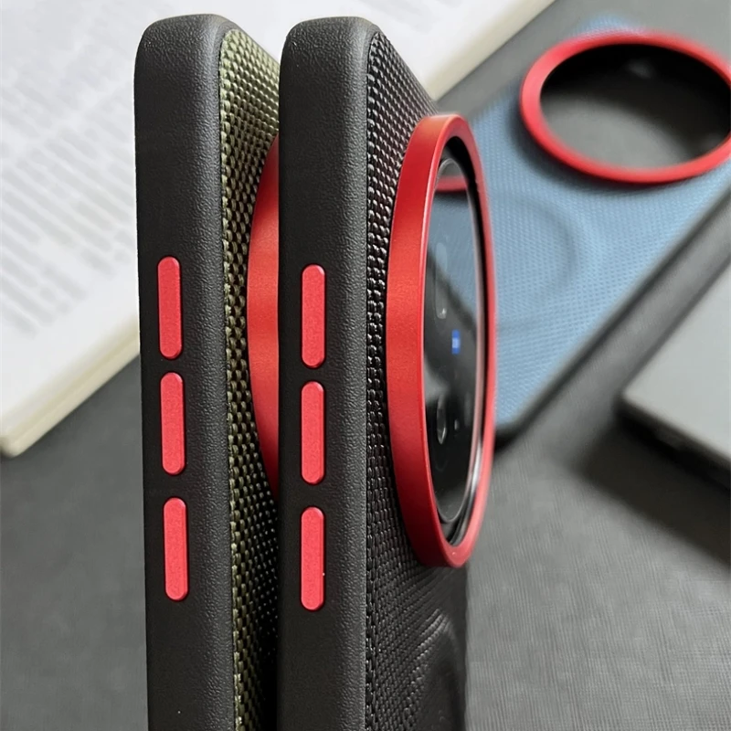 Premium Woven Fabric Shockproof Case with Alloy Lens Protection