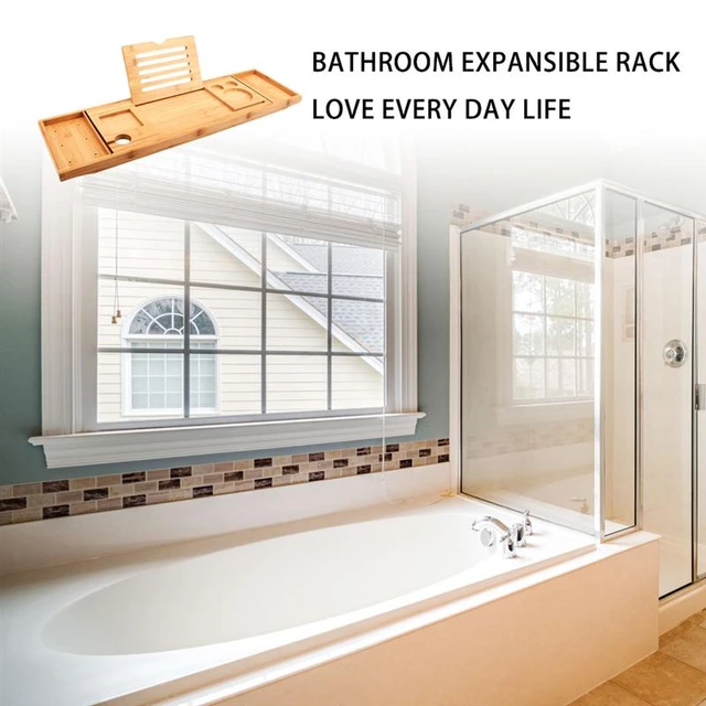 Portaoggetti per vasca da bagno retrattile multifunzione ripiano per vassoio  da bagno mensola portaoggetti per asciugamani per vasca supporto per  scarico per lavello da cucina - AliExpress