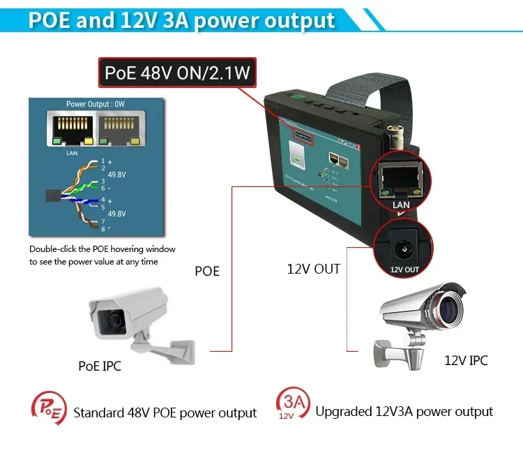 IPC1800plus 1080P 5-IN-1 TVI AHD CVI Analog IP Macchina Fotografica del CCTV Tester Costruire in Batteria di Sicurezza tester Monitor Video Audio di Prova PTZ - immagine 4