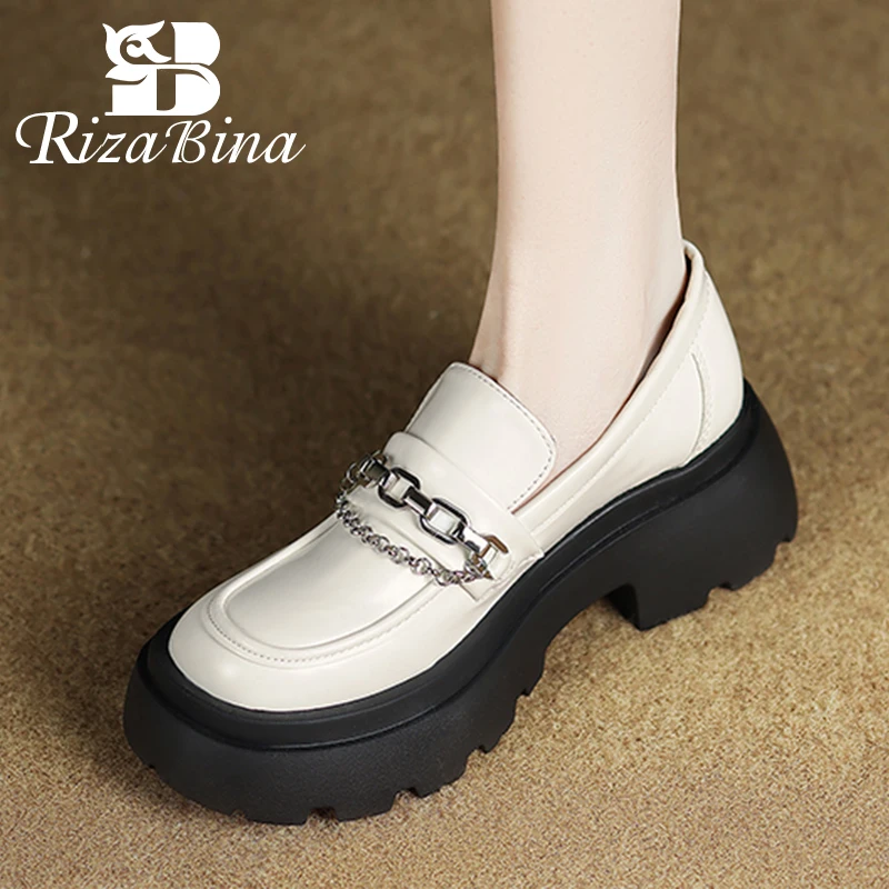 

Туфли-лодочки женские из натуральной кожи с металлической цепочкой, размеры 34-39