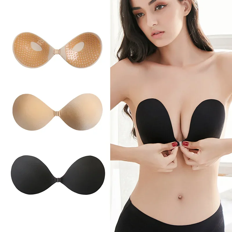 Womens Sexy Bra Silicone Self Adhesive Push Up Bra Bust Front