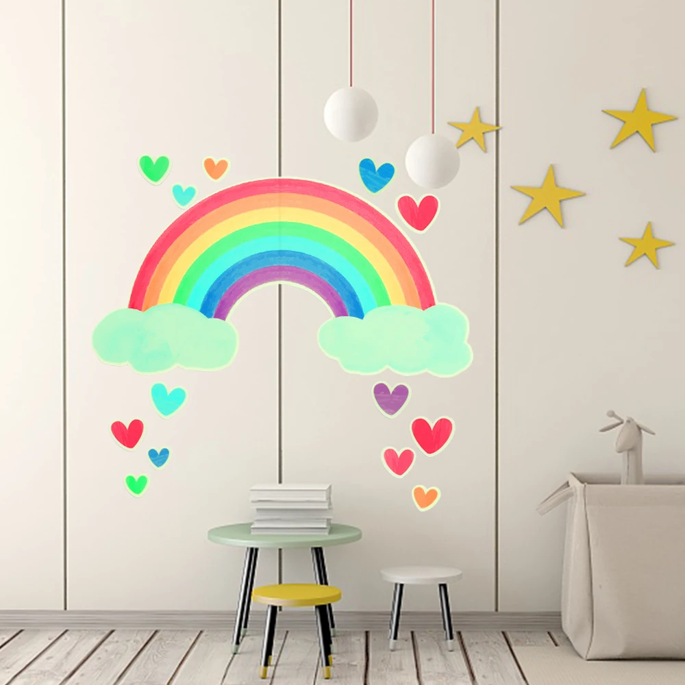 Cartoon Pattern Luminous Wall Stickers Glow In The Dark Stickers Combination Decals Baby Kids Room Bedroom Home Decoration