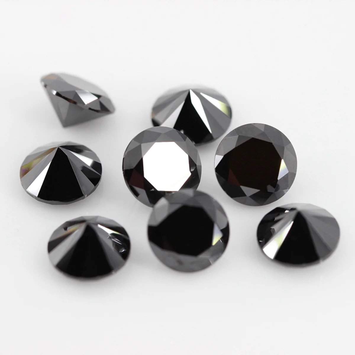 Top Quality Black Moissanite Loose Stone Black Color VVS1 Excellent Round Cut Moissanite Pass Diamond Tester 6