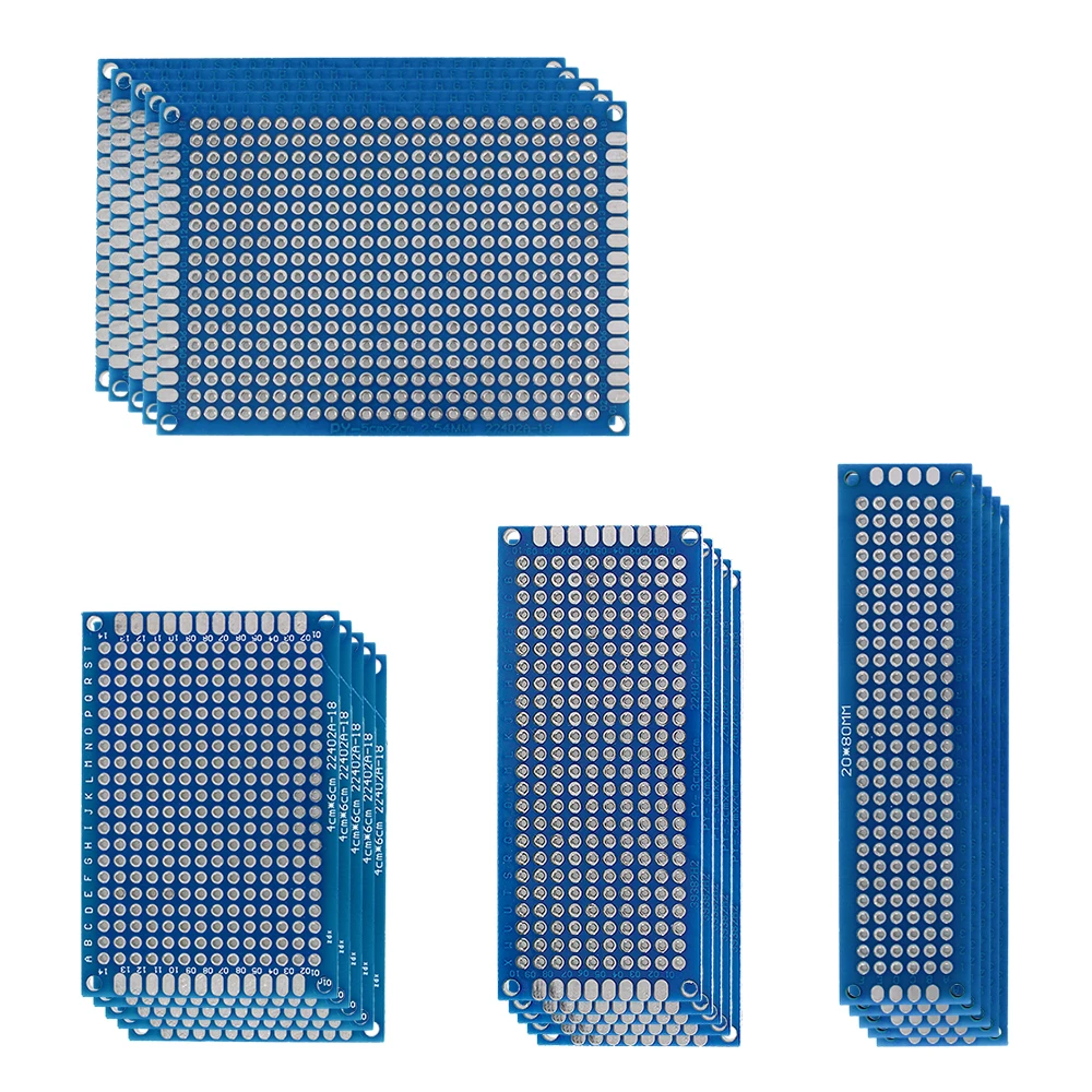 PCB Board Double sided PCB kit 2x8 3x7 4x6 5x7cm Universal Prototype Circuit Boards Diy 20PCS/Lot