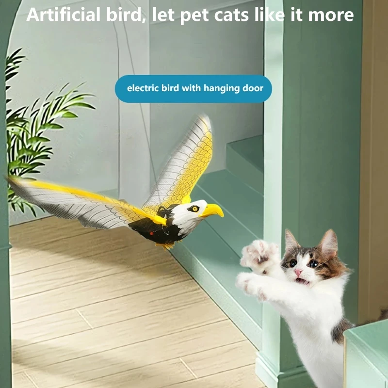 Simulation Interactive Cat Toys Electric Hanging Flying Bird Pet Toy