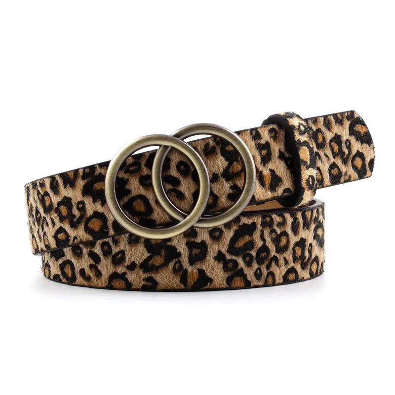 Womens Leopard Print Leather Belts for Women, Waist Belts Designer