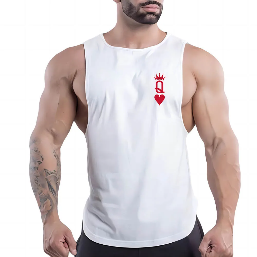 

Four Seasons Adult Men'S Fitness Outdoor Crew Neck Vest Playing Card Pattern 2d Print Breathable Quick Drying Sleeveless Shirt