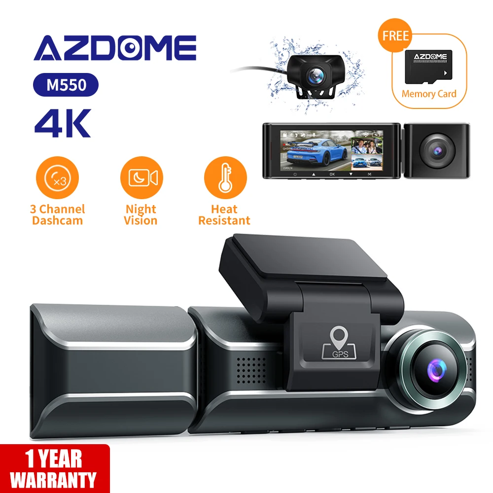 Dash Cam 3*Lenses Front Inside Rear Three Way Car Dash Camera, 2K+1080P  Dual Channel With GPS WiFi IR Night Vision Camcorder - AliExpress