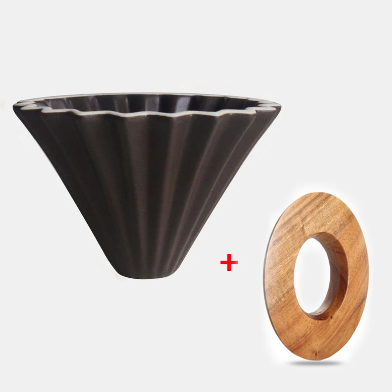 Handmade Ceramic Origami Coffee Dripper - Flower Shape Pour Over Filter Cup