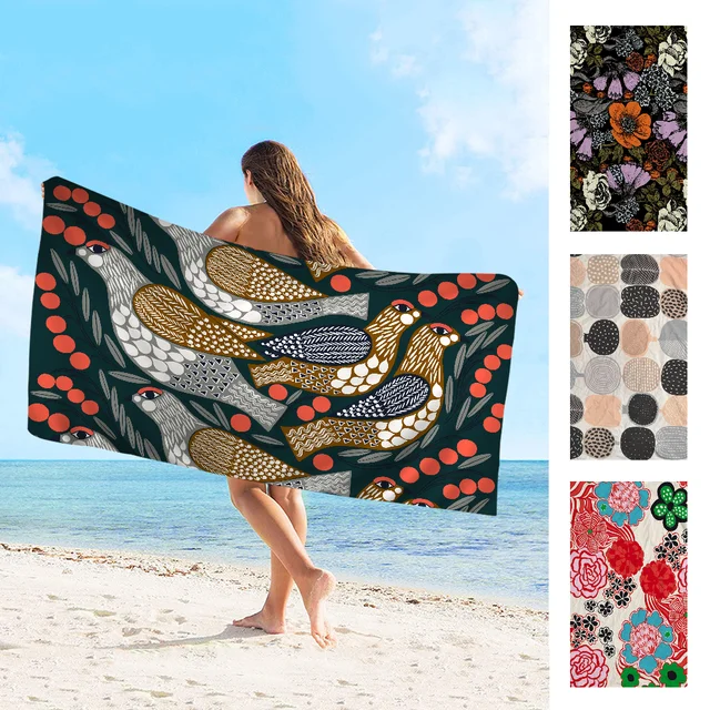 [알리익스프레스] Marimekko-U-Unikko 꽃무늬 비치 타올: 해변과 그 이상의 활약