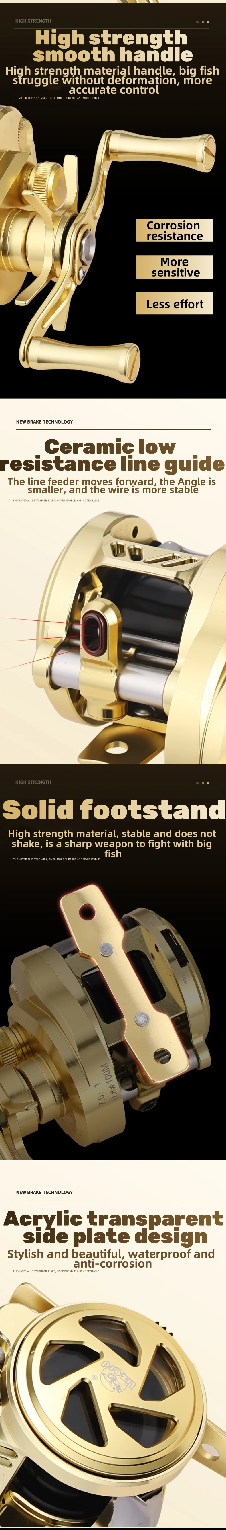 Lizard Fishing BOKI PRO Micro Drum Baitcaster-Rolle mit 139g Gewicht, 7,6:1 Übersetzung, CNC-Aluminiumgehäuse, Flache Spule, Baitcasting-Rolle – Detail 3