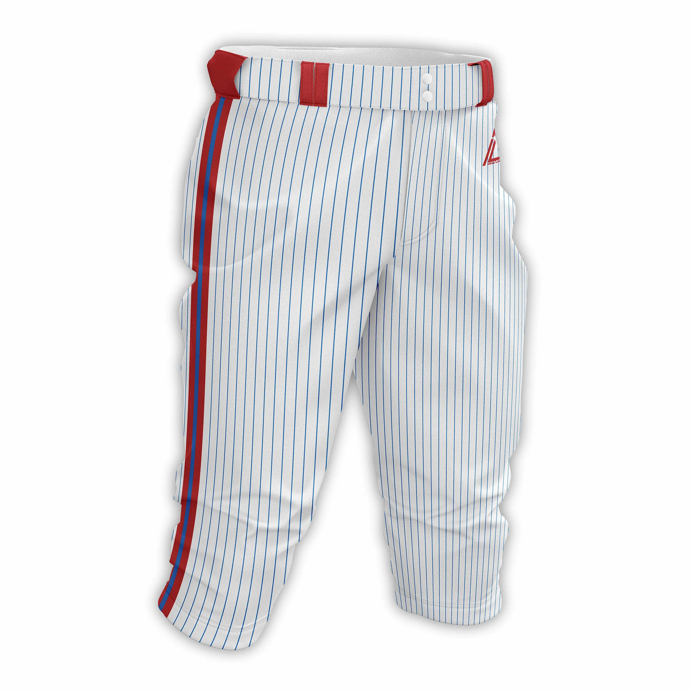 Striped Baseball Pants with Moisture Wicking Fabric and Zipper Fly for Professional Player