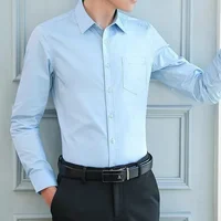 Hommes Anti-rides gratuit affaires confort mode respirant chemise mince élastique nouvelle chemise à manches longues couleur unie chemise confortable 3