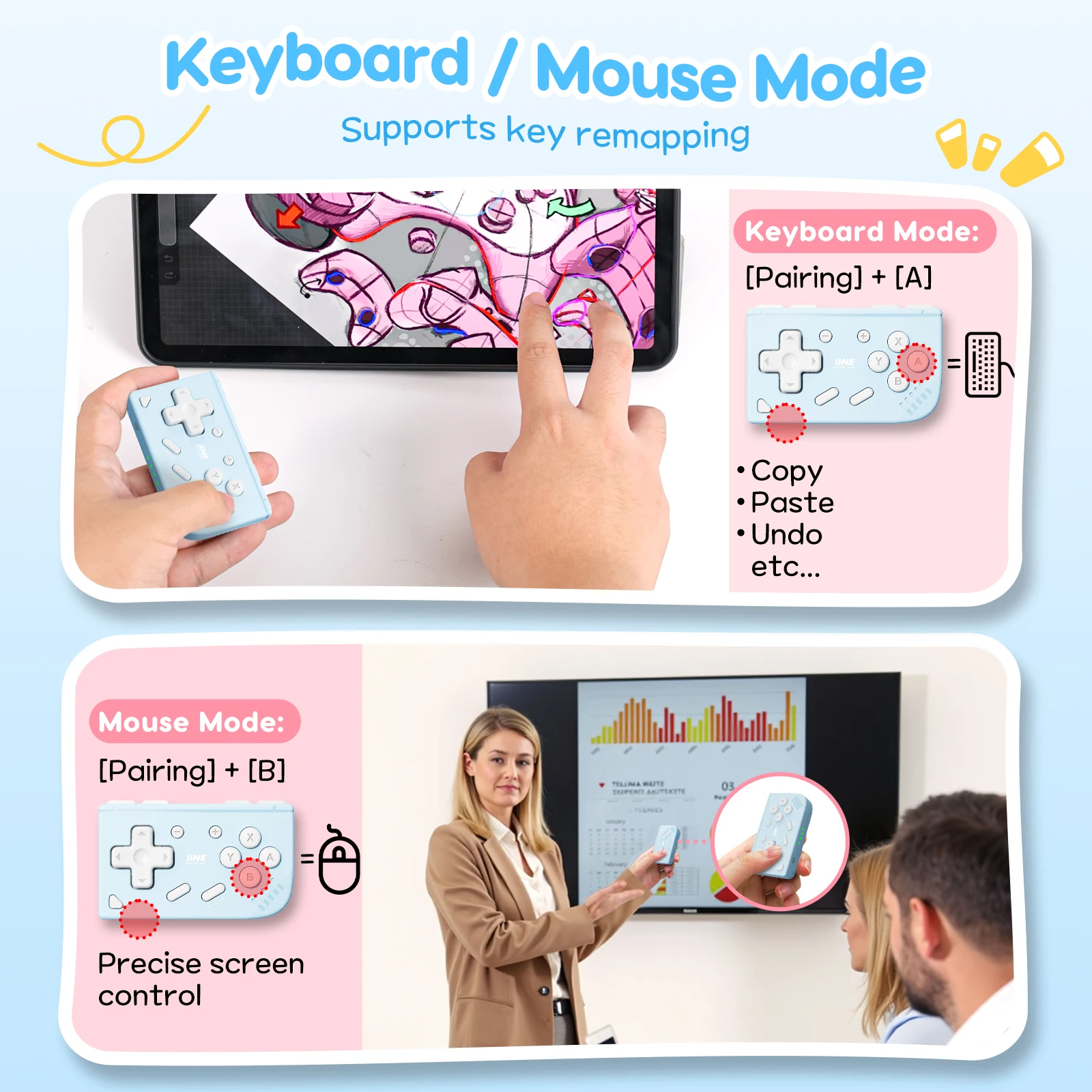 Compact Wireless Gamepad with Motion Control & Portable Design