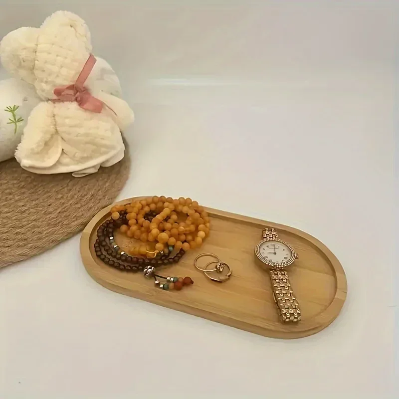 Bamboo Storage Tray for Tea Cup Mat Jewelry Succulent DIY Coaster