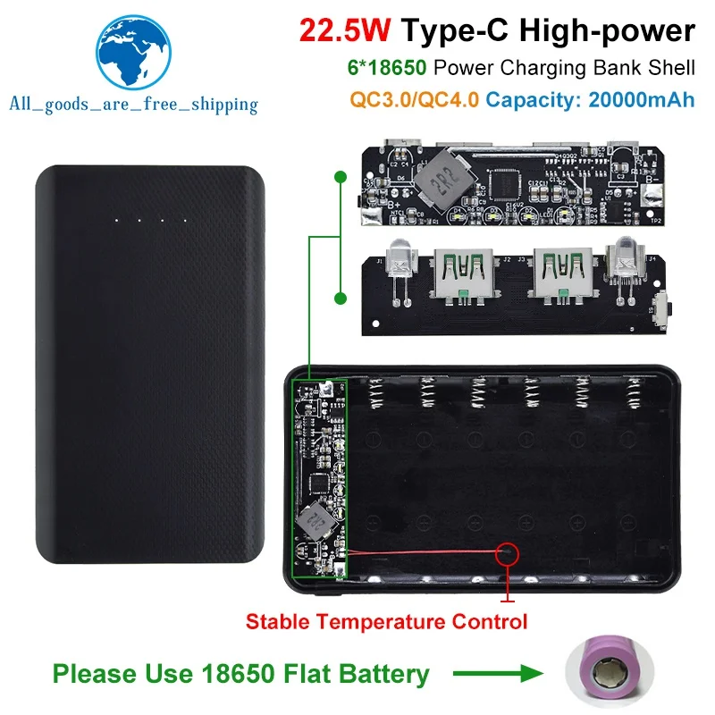 TZT QC4 0 QC3 0 Dual USB Micro Type C USB 6 18650 Power Bank Battery jpg tzt-qc4-0-qc3-0-dual-usb-micro-type-c-usb-6-18650-power-bank-battery-jpg