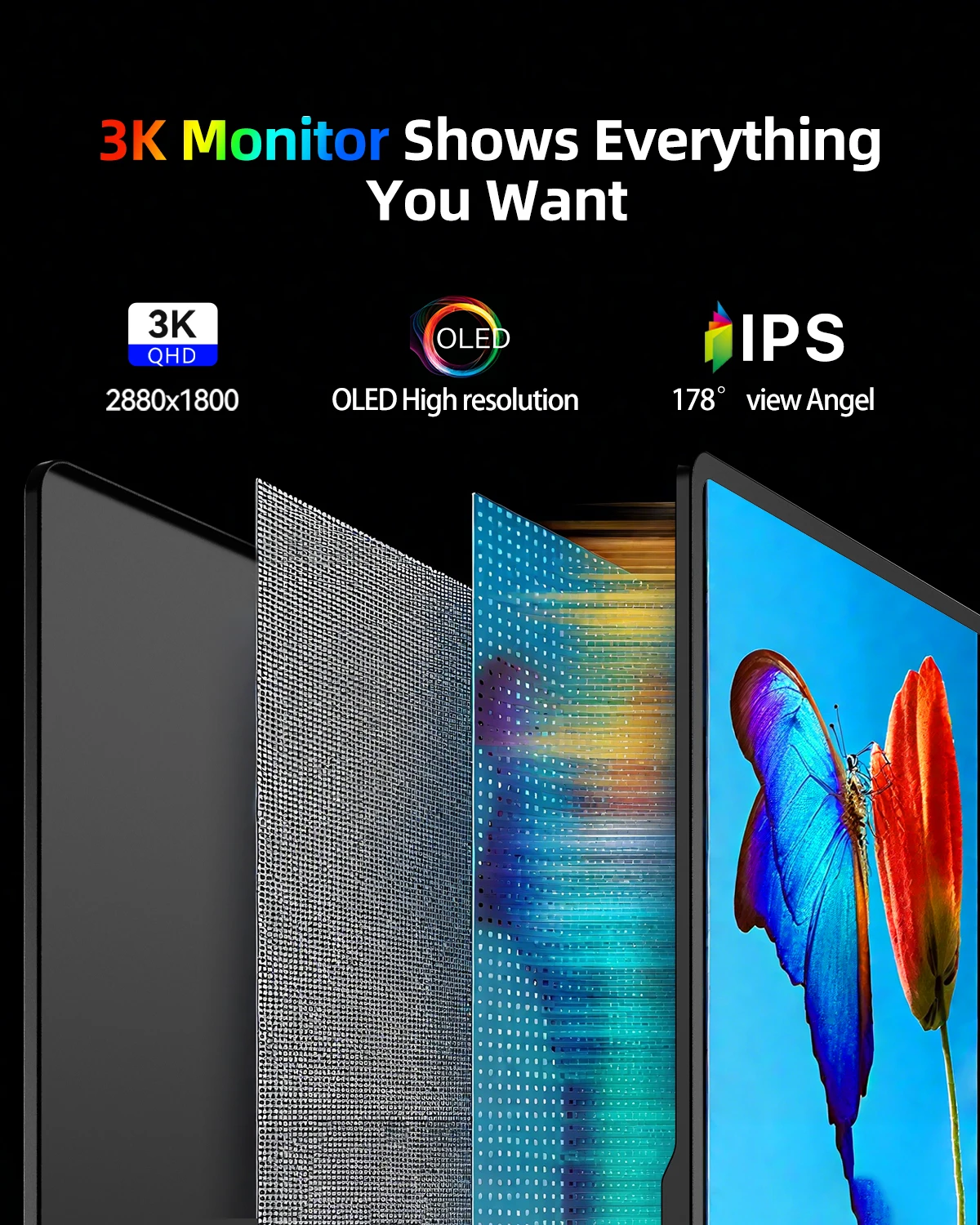 EVICIV モバイルモニター 16インチ 3K 120hz 有機EL OLED 新品番 EVICIV 有機EL OLED パネル搭載 16インチ 3K 2880X1800