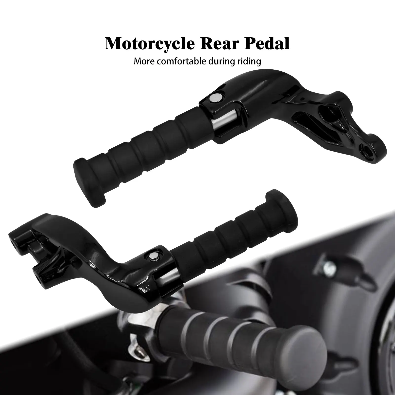 Motorcycle Rear Footrest Passenger Foot Pegs Mounting Bracket Black 2x For Indian Scout Bobber-Scout Sixty -