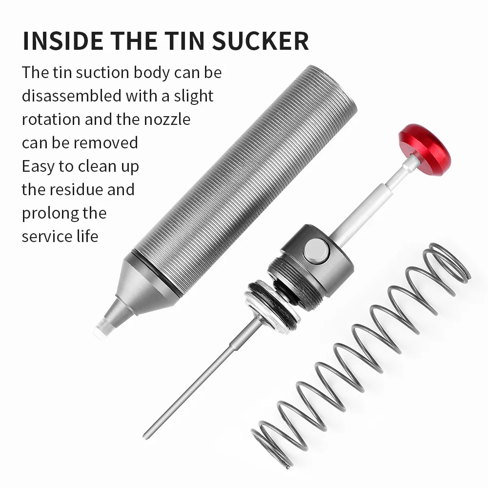 LUXIANZI Powerful Desoldering Pump Aluminum Suction Tin Gun Vacuum Soldering Iron Desolder Solder Sucker Pen Removal Hand Tools desoldering suction pump desoldering pump