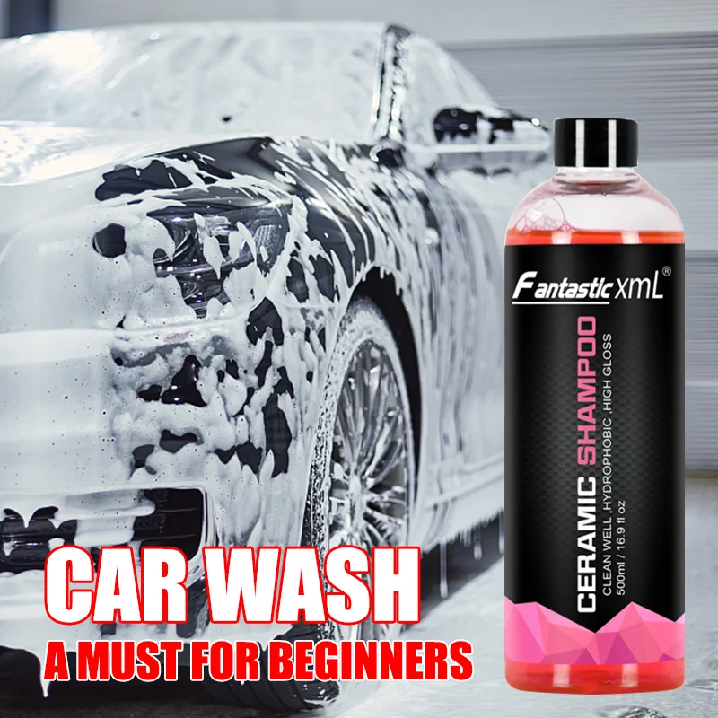 Concentrate Car Wash Shampoo with Wax High Gloss Ceramic Soap  Superior Surface Cleanser Automotive Washing Shampoo 500ml 2