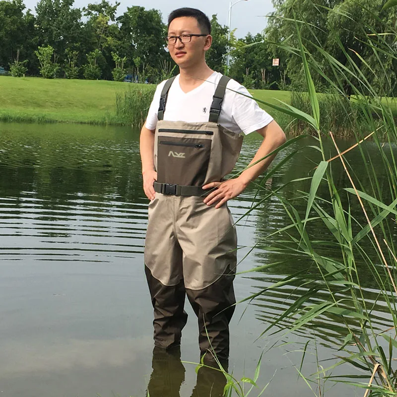 Fly Fishing Waders and Shoes Set, Fishing Suit, Spike Felt or Rubber Sole Boots, Waterproof Wading Clothes, Chest Boots