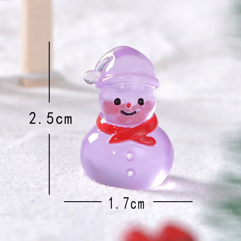 14pcs Diy Resin Christmas Themed 3d Mini Snowman Ornament For Desk  Decoration, Play House Toys, Cream Ornament Accessories