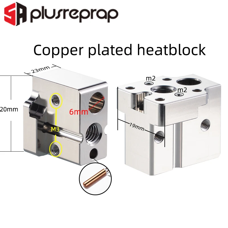 For Anycubic Vyper V5 Hotend Volcano Copper Plated Heatblock Hardened Steel Nozzle Compatible With Anycubic Vyper Kobra Max