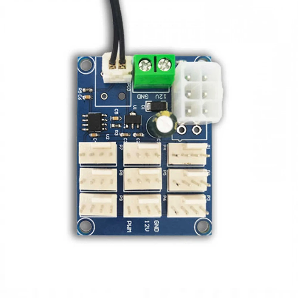 DC12V 9-Way PWM Speed Controller NTC Temperature Control Speed Moudle for PC CPU Cooler Fan Board Multi-channel Governor