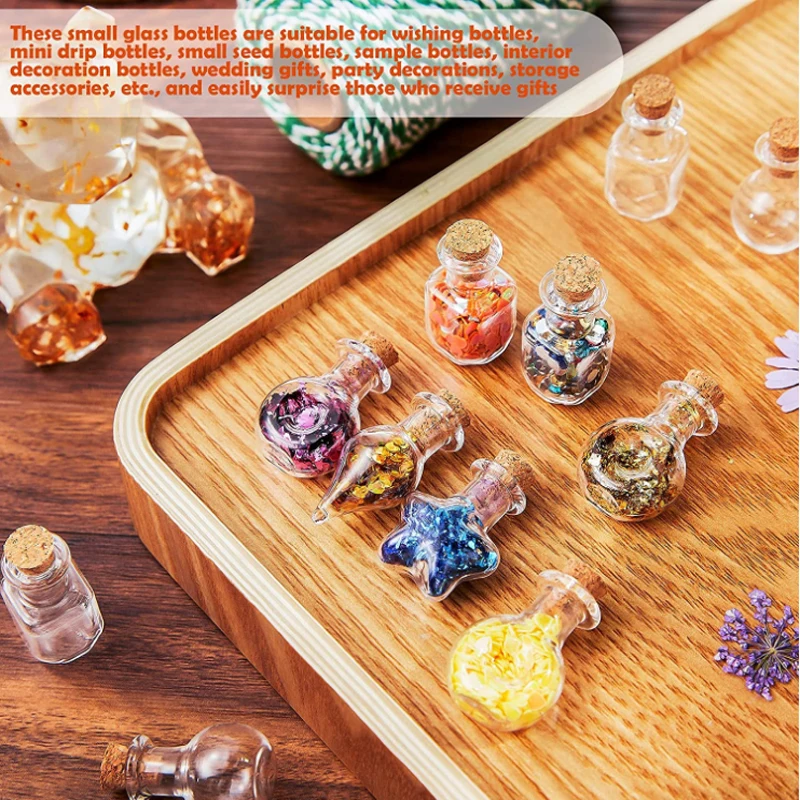 Mini Transparent Glass Bottle Wedding Birthday Party Glass Jars Drifting Bottles Small Wishing Bottles With Cork Stoppers 50/5Pc glass bottles mini glass bottles