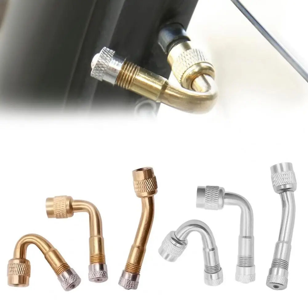 3Pcs Brass Tire Valve Extension Set (45/90/135 Degrees) Inflatable Nozzle Adapter for Car Easy Install Tire Valve Stem Extenders