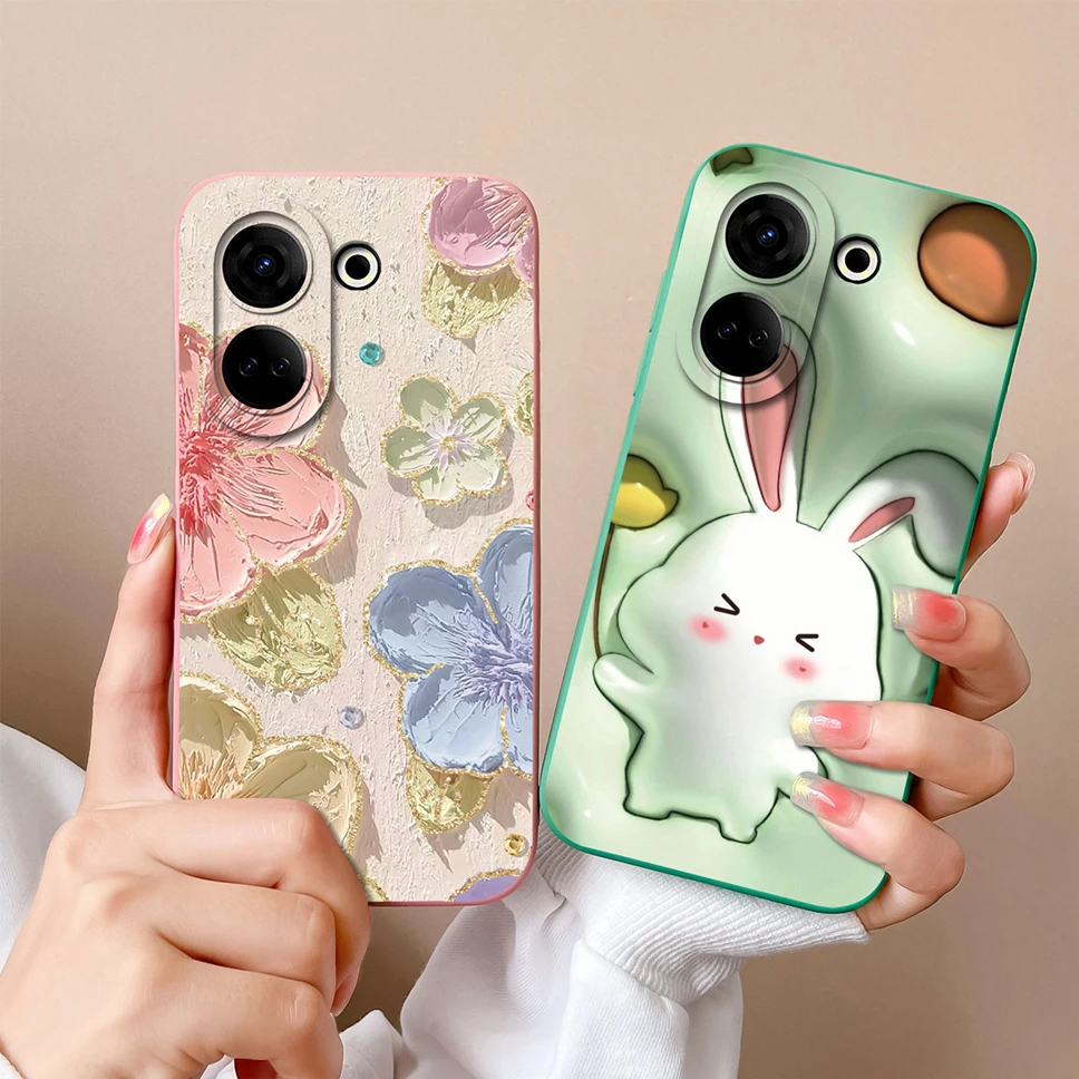 Soft Slim Liquid Silicone Phone Case - Anti-Slip Cute Chubby Boy Girl Design Back Cover