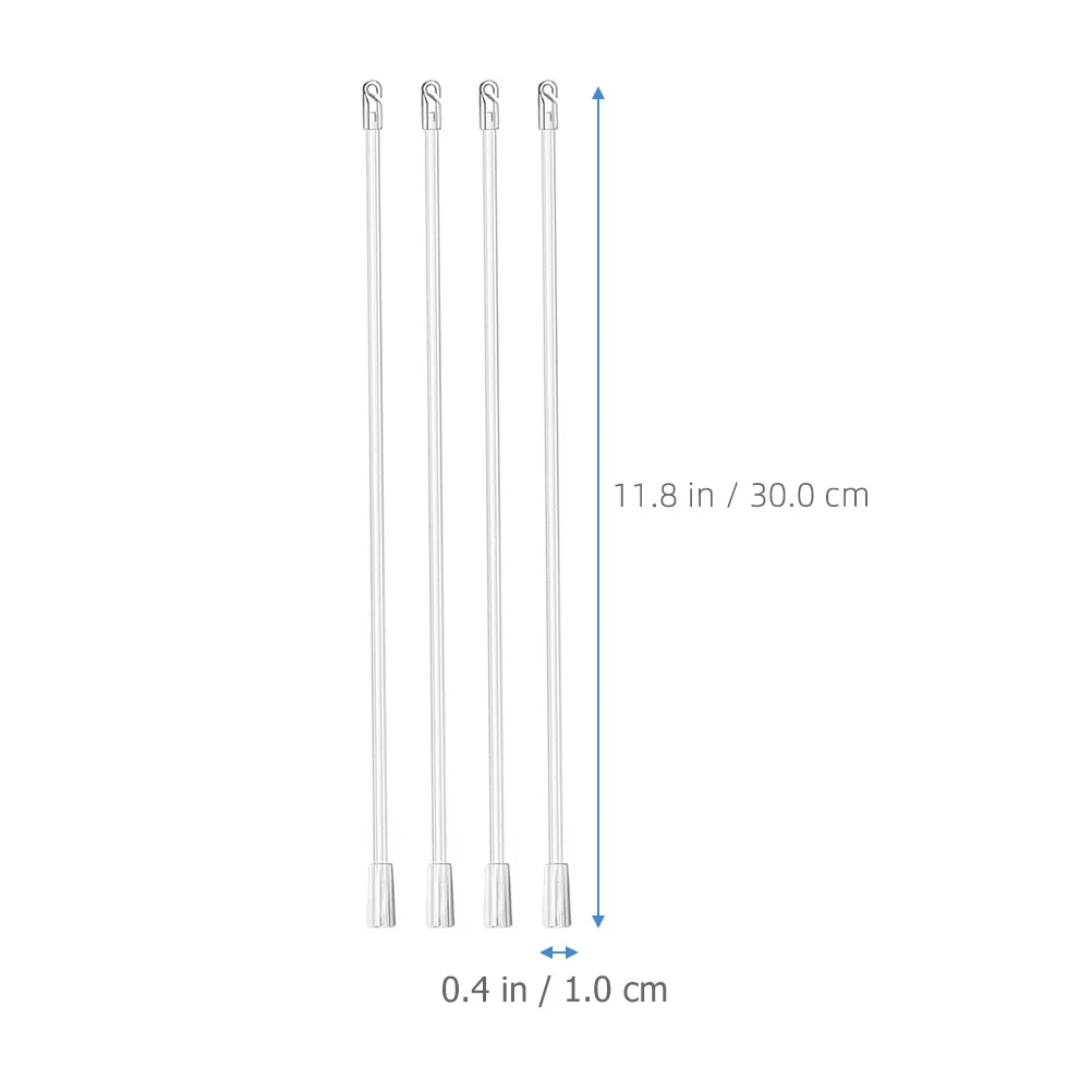 4 Pcs Venetian Blind Rod Curtain Bar Extendable Corded Pull Poles Wand Replacement Hook Vertical Blinds Parts Tie