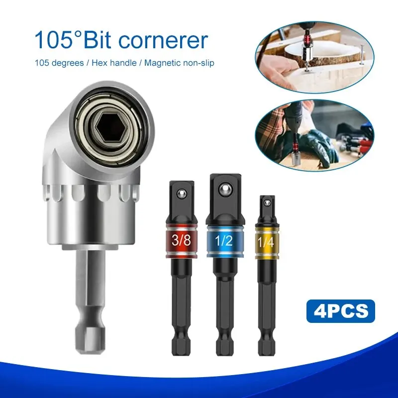 Screwdriver Joint Bending Black Hexagonal Handle Conversion Connect Rod 1/2 Square Head 3/8 Sleeve 1/4 Electric Tool Accessorie