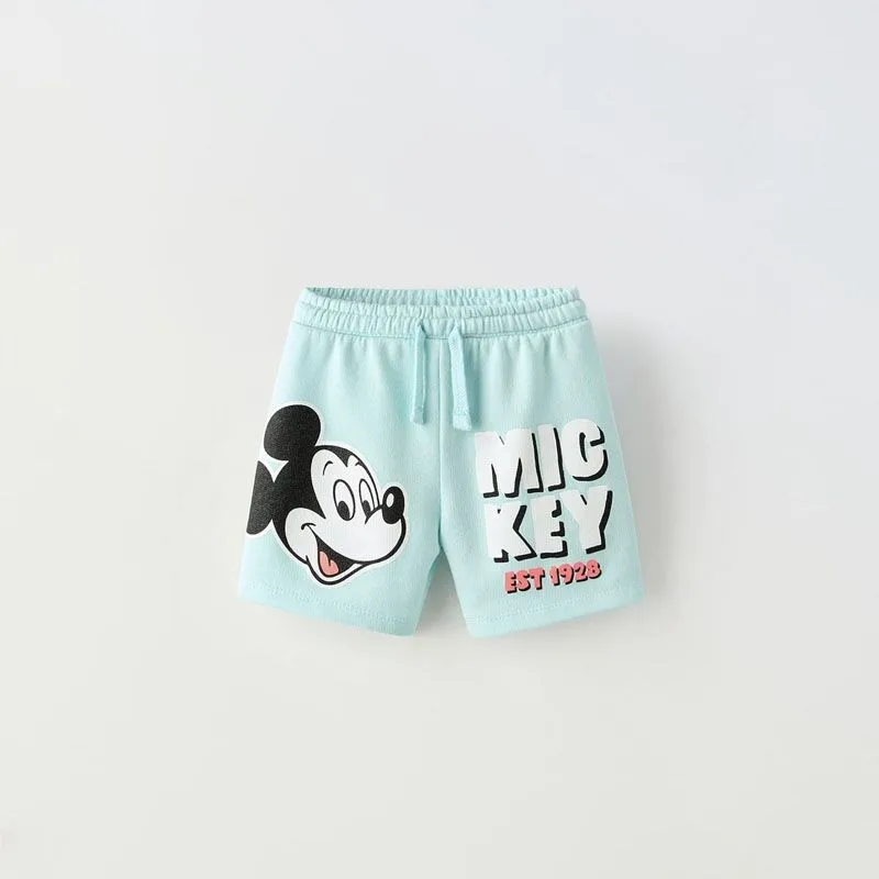 Kids Shorts For 1-7Age Child Casual Sports Clothing Summer Toddler Boys Mickey Mouse Print
