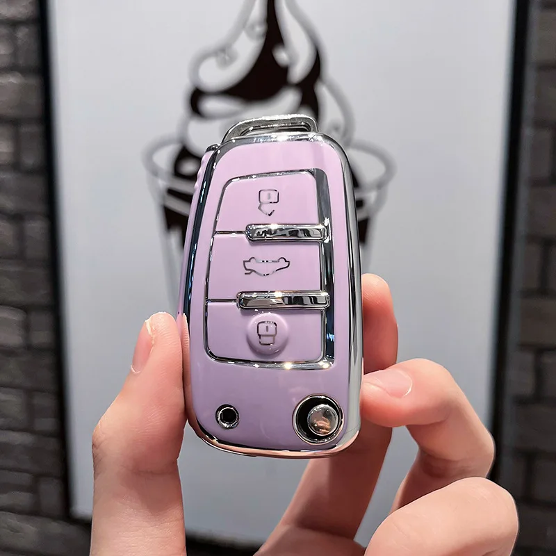 Car Folding Key Cover Case Fob Holder Shell For Audi Q3 Q5 Q7 C5 C6 R8 A1 A3 A4 A5 A6 A7 S6 B6 B7 B8 8P 8V 8L TT RS RS3 S3 Sline key case cover key case flip key fob shell car key shell