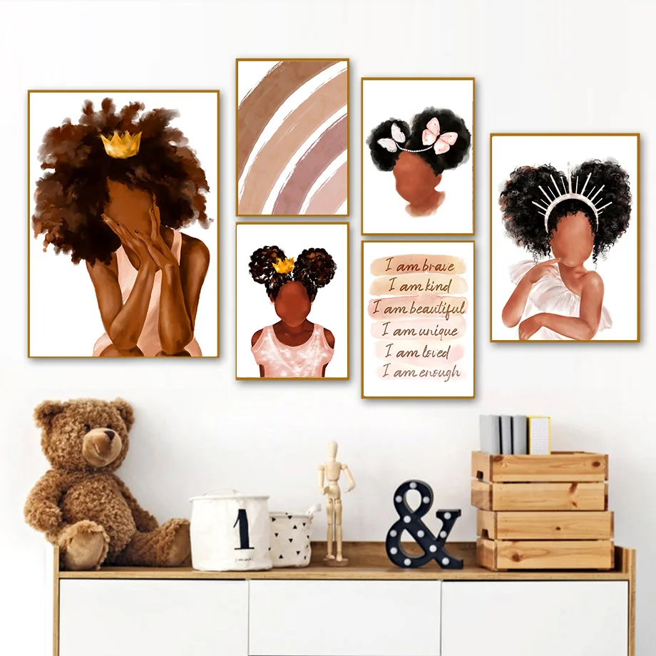 

Pink Boho Girl Princess Rainbow Read Wings Wall Art Canvas Painting Nordic Posters And Prints Wall Pictures Baby Kids Room Decor