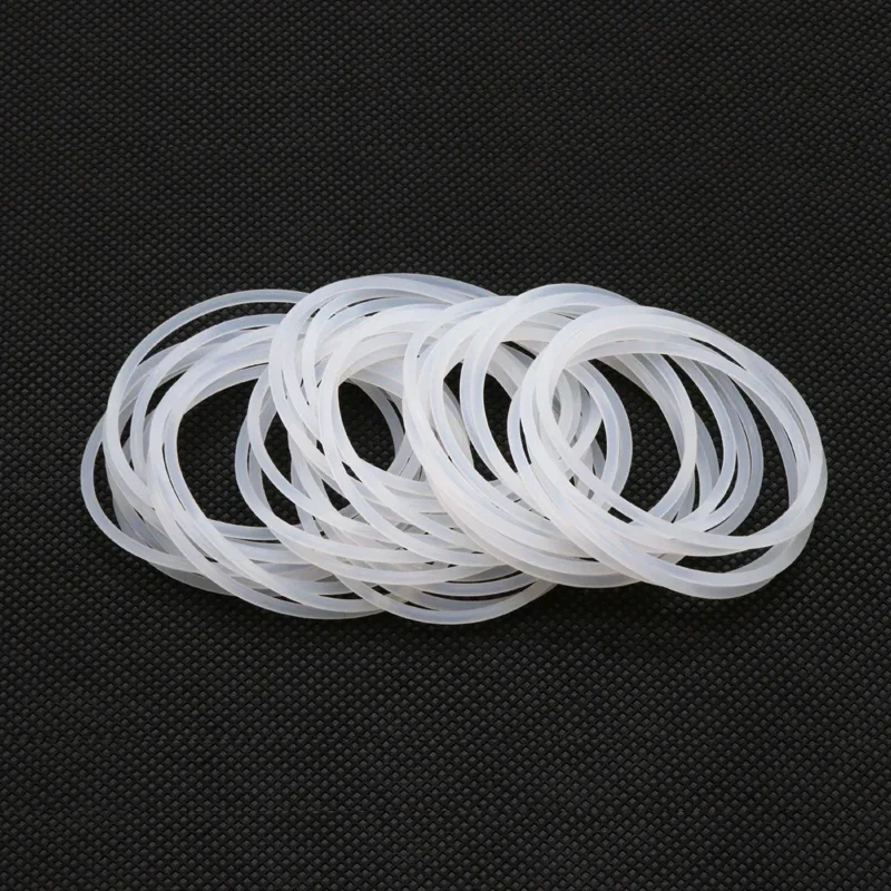 Rubber O Rings 10pcs Thickness 2/3/4mm White Rubber Seal Ring OD 5-150mm Heat Resistant Food Grade Silicone