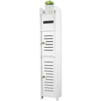 Armadietto portaoggetti da bagno Scaffale laterale per WC dal pavimento al soffitto Armadietto portaoggetti multistrato Spaziatura Scaffale per organizzare di grande capacità