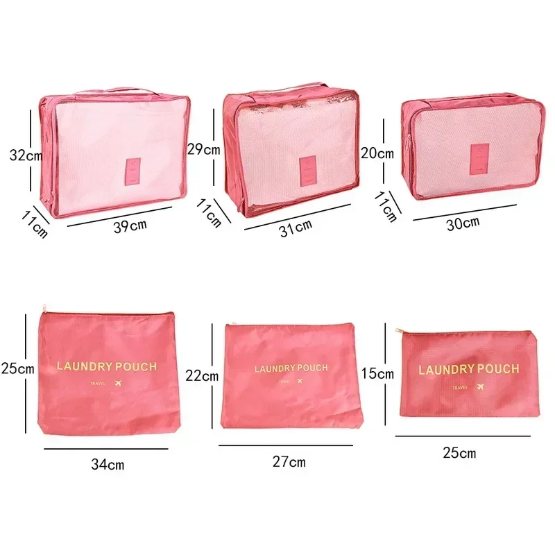 Travel Storage Bags 6pcs Set Portable Luggage Organizer Clothes Shoe Foldable Organizer