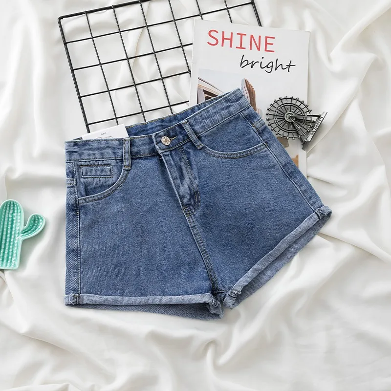 New Chic Summer High Waisted Short Jeans Women Clothing Vintage Casual Loose Wide Leg Pant Denim Streetwear Fashion Short Female