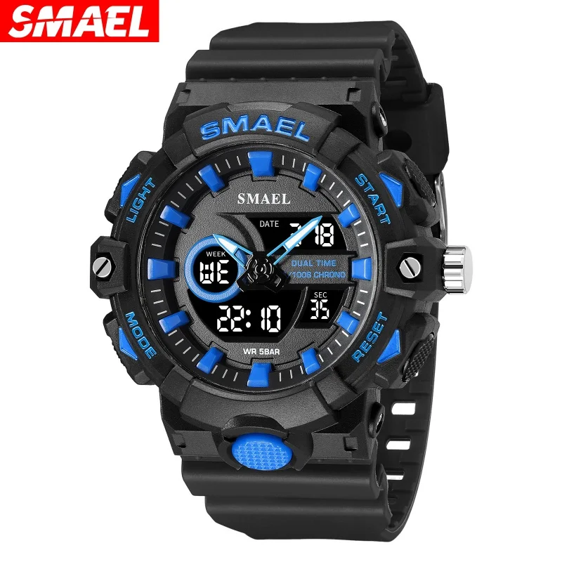 

Smael New Multi-Functional Outdoor Sports Watch Personalized Waterproof Luminous Digital Double Display Electronic Watch