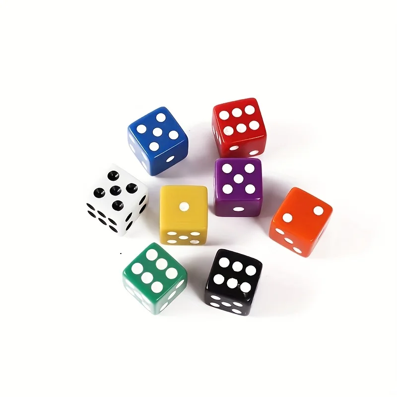 Acrylic Dice 10 Pieces 50 Pieces 100 Pieces A Set Of Acrylic Dice 0.62-inch Game Dice 10 Colors with Free Velvet Storage Bag