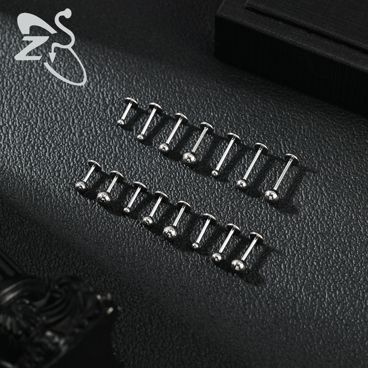 ZS 1PC 18G/20G 실버 컬러 립 스터드 스테인레스 스틸 립 피어싱 여성용 골드 컬러 귀걸이 5mm/6mm/7mm/8mm 바디 쥬얼리