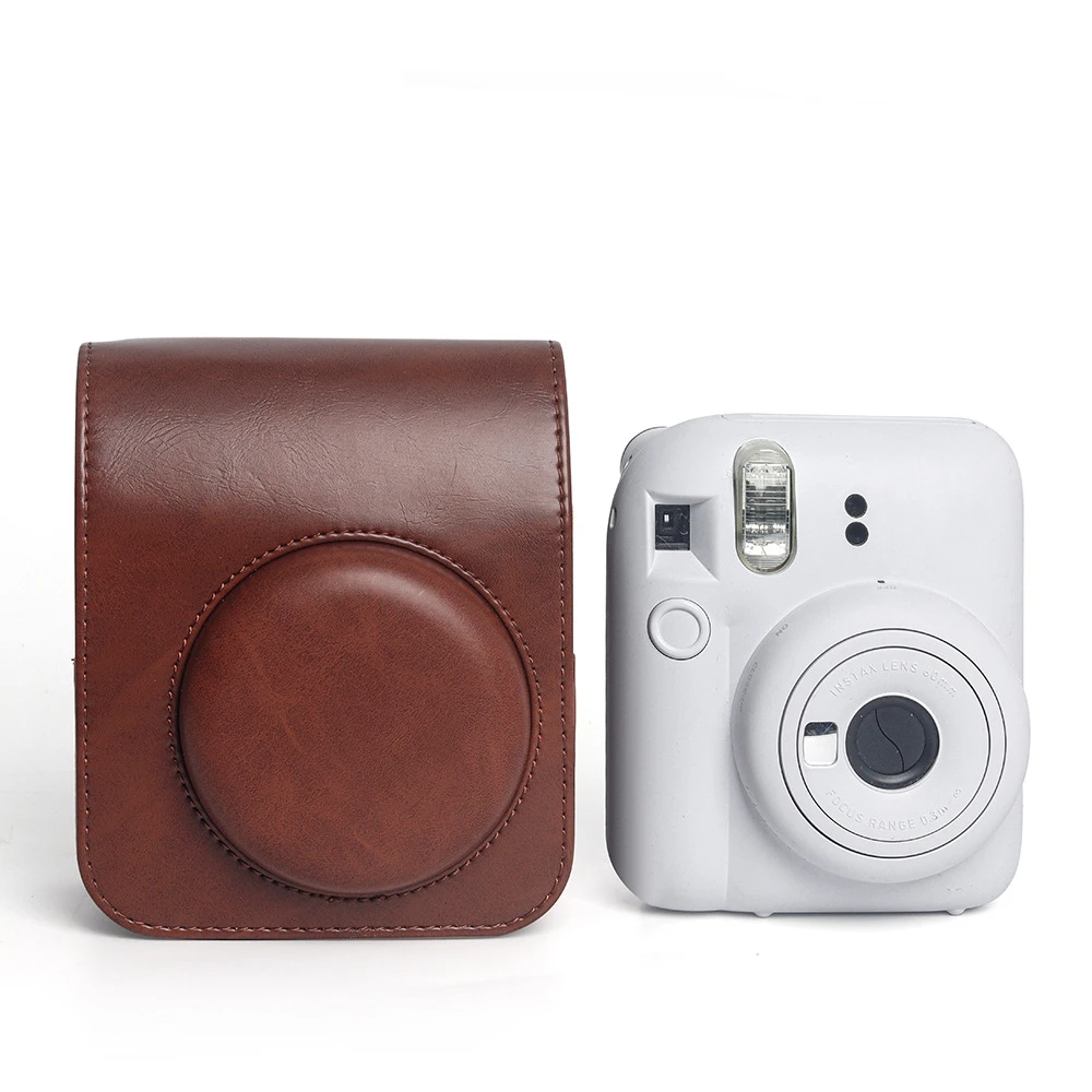 

Brown Soft Mini Camera Case Bag PU Leather Cover with Shoulder Strap Lightweight Durable For Instax Mini12 Camera Bag​