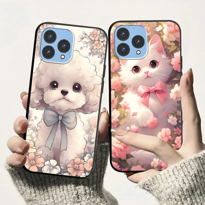 Cool Cartoon Shockproof Soft Silicone Phone Case with Floral Design