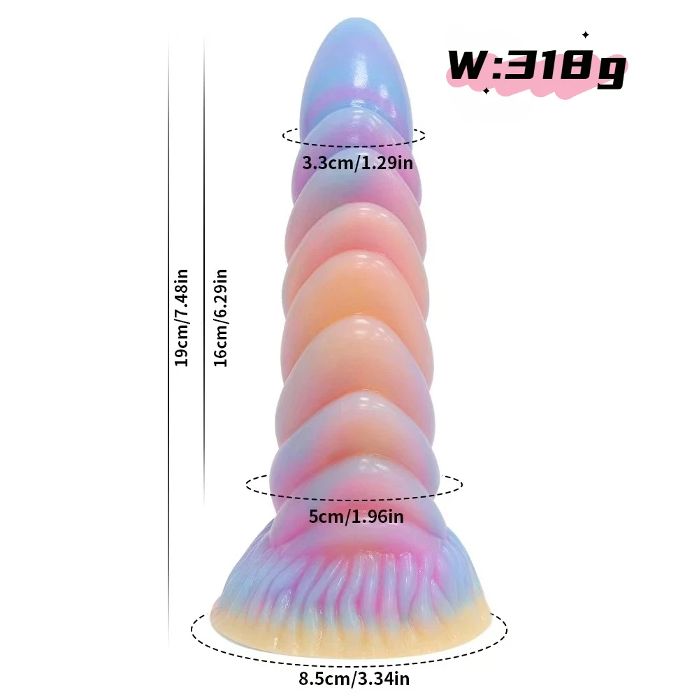 Silicone Alien Monster Sexy Dildo-Glowing Phallus in The Dark  Stick Soft Dildo Anal for Women Lesbian